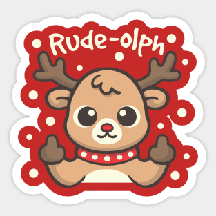 Rude olph ugly christmas sweater Sticker